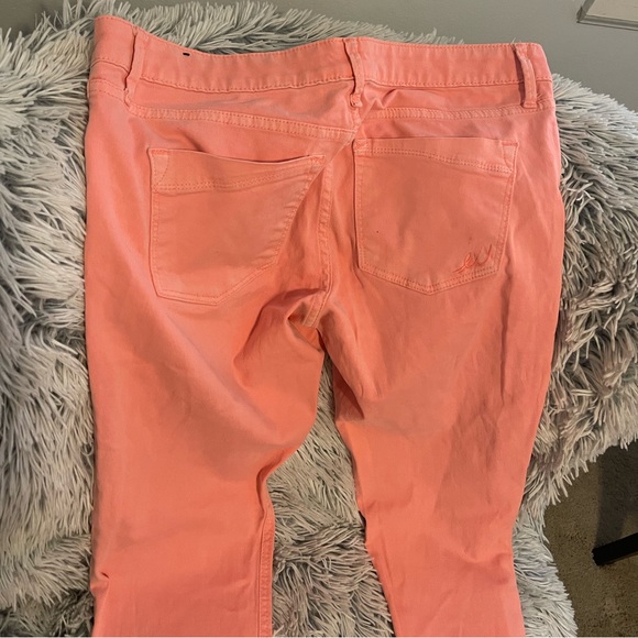 Express Coral Peach colored denim jeans Size 8 - Picture 5 of 8